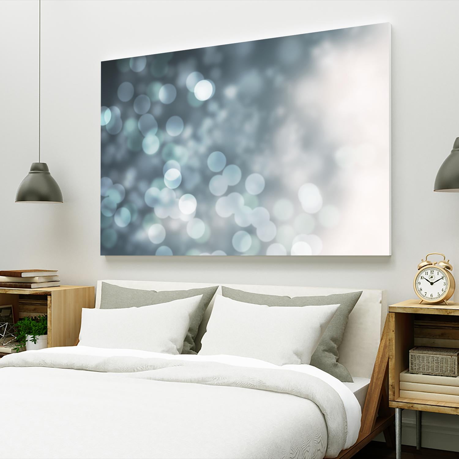 Dreamy Bokeh Midnight by THE Studio on GIANT ART - white abstract