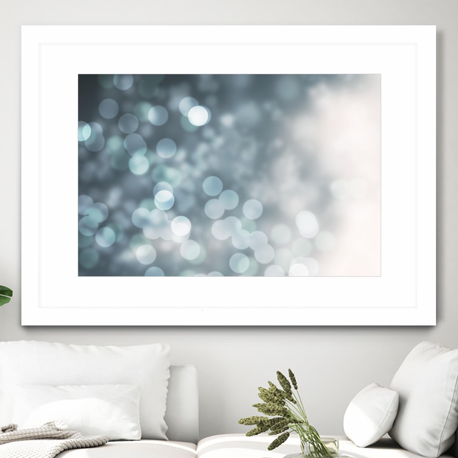 Dreamy Bokeh Midnight by THE Studio on GIANT ART - white abstract