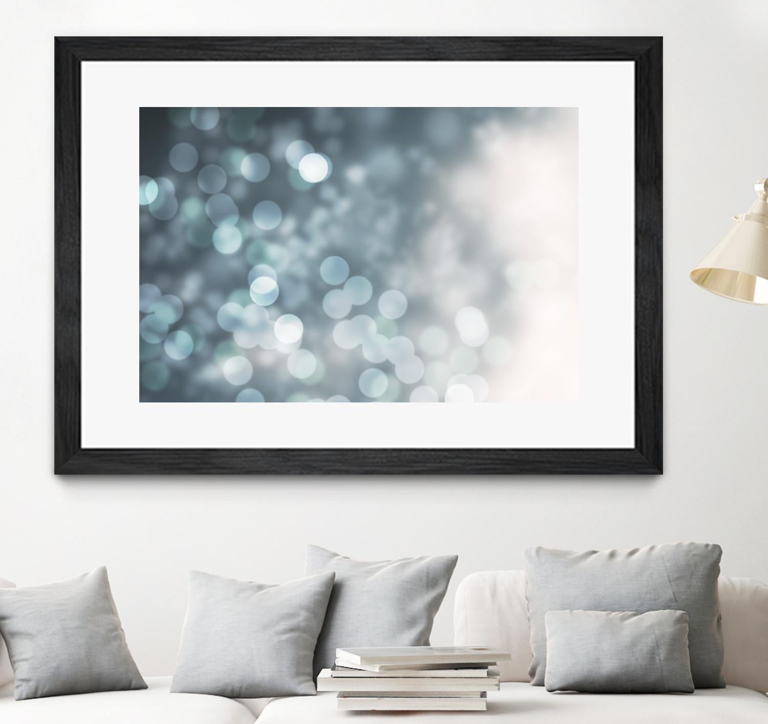 Dreamy Bokeh Midnight by THE Studio on GIANT ART - white abstract