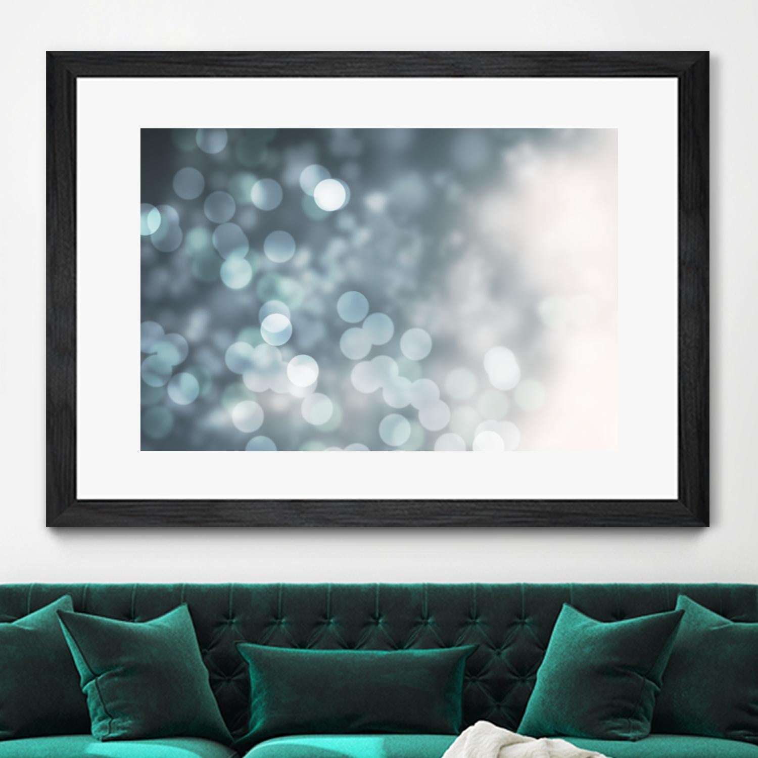 Dreamy Bokeh Midnight by THE Studio on GIANT ART - white abstract