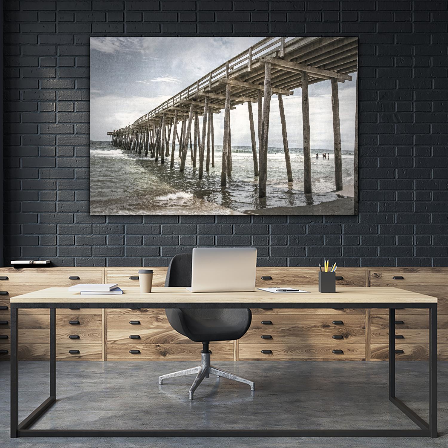 Old Wooden Pier by Lillis Werder on GIANT ART - brown sea scene