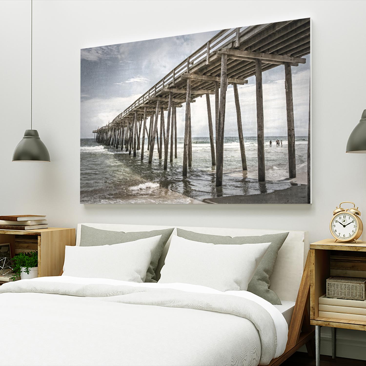 Old Wooden Pier by Lillis Werder on GIANT ART - brown sea scene