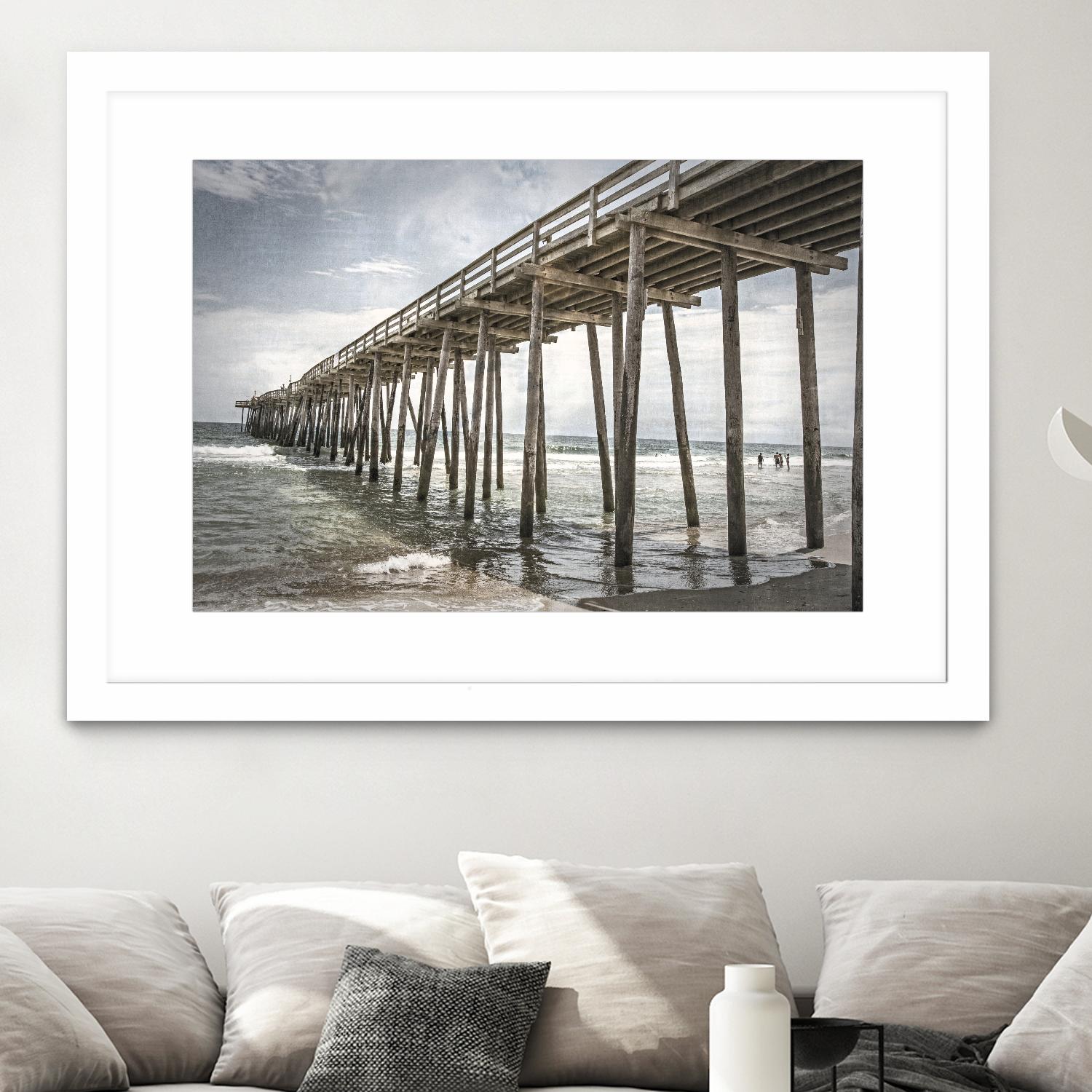 Old Wooden Pier by Lillis Werder on GIANT ART - brown costal