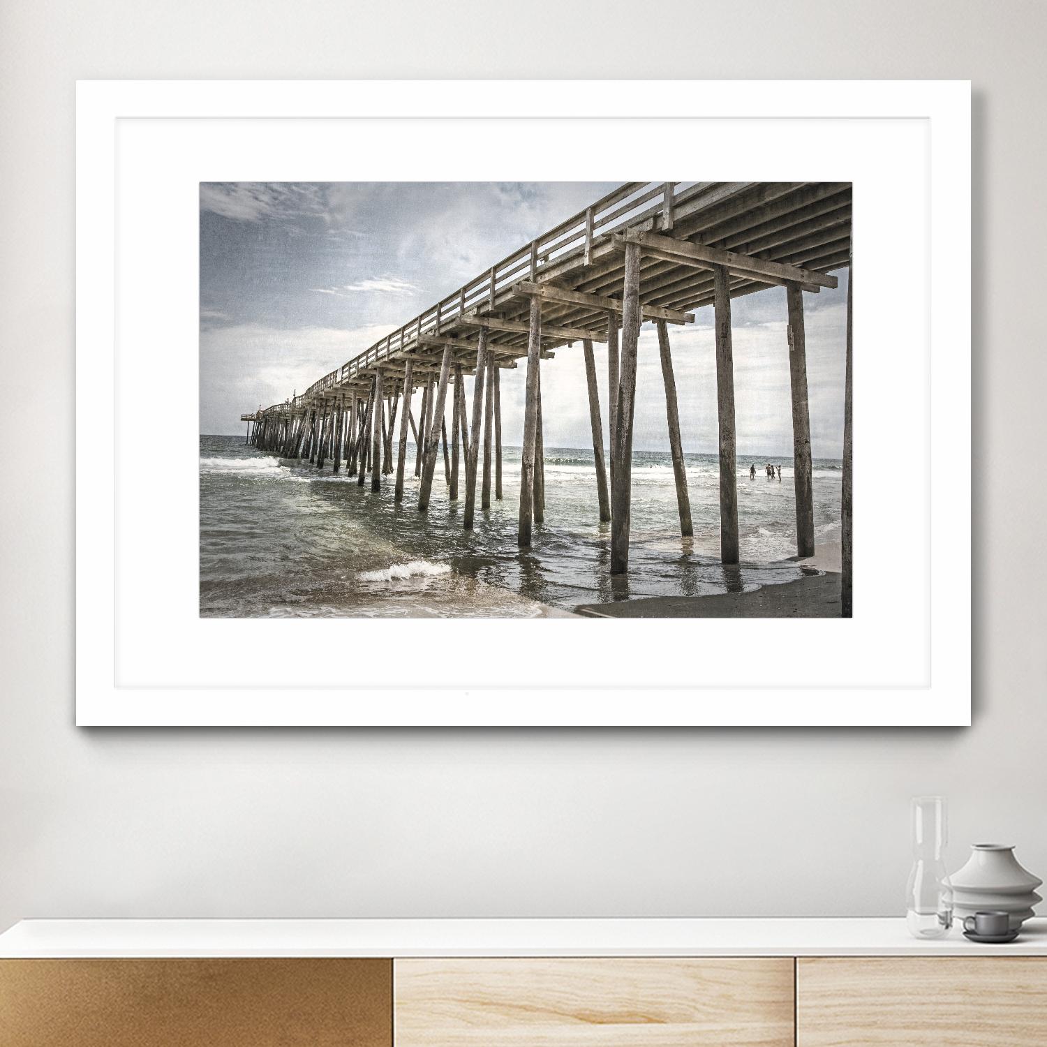 Old Wooden Pier by Lillis Werder on GIANT ART - brown costal