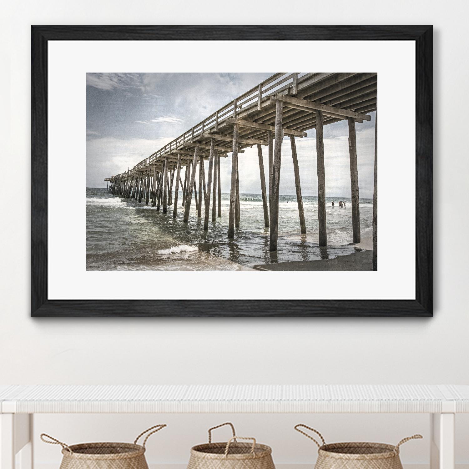 Old Wooden Pier by Lillis Werder on GIANT ART - brown costal