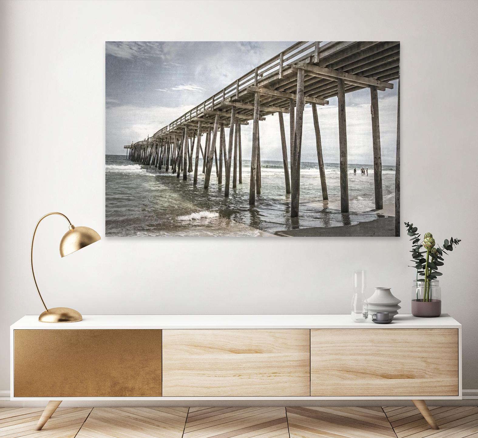 Old Wooden Pier by Lillis Werder on GIANT ART - brown costal