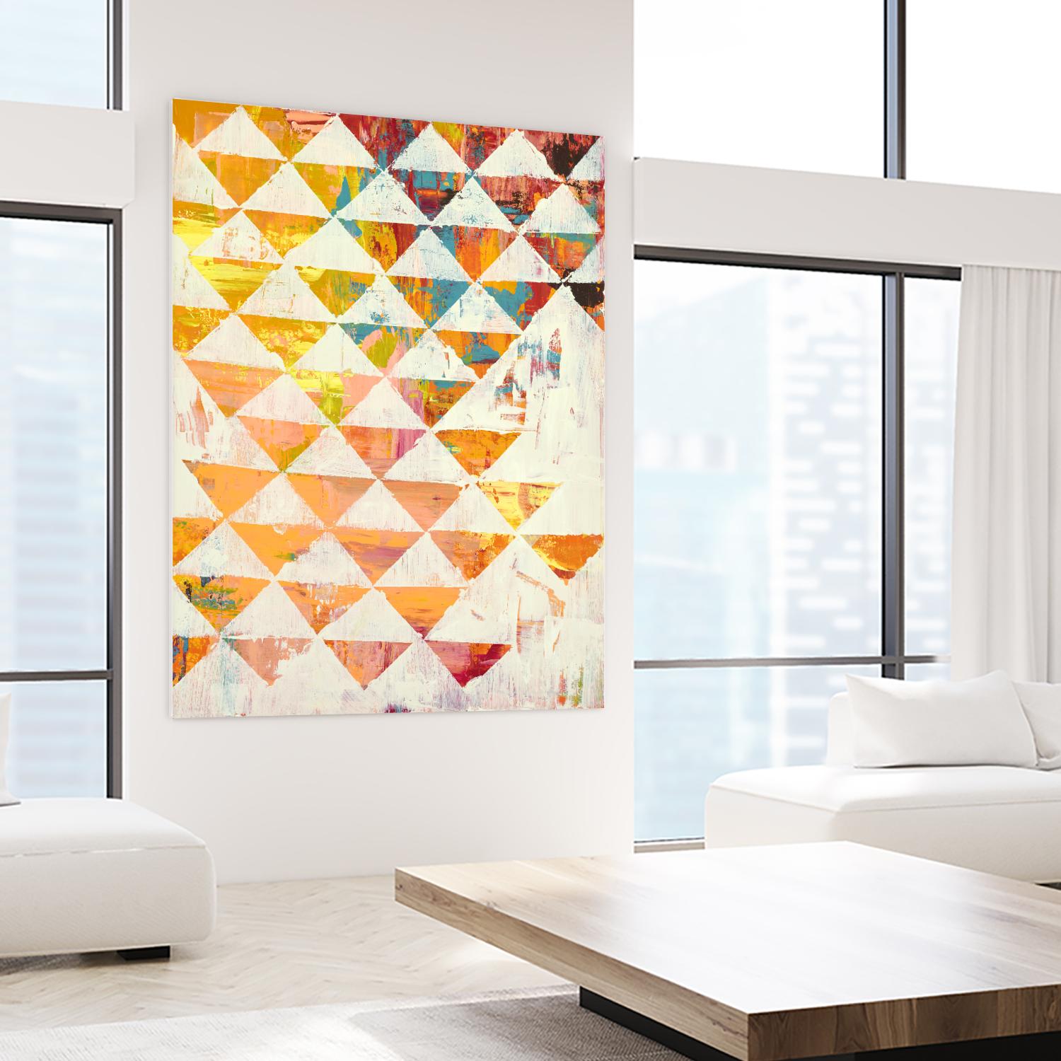 Triangular Configurations 1 by Akiko Hiromoto on GIANT ART - red abstract