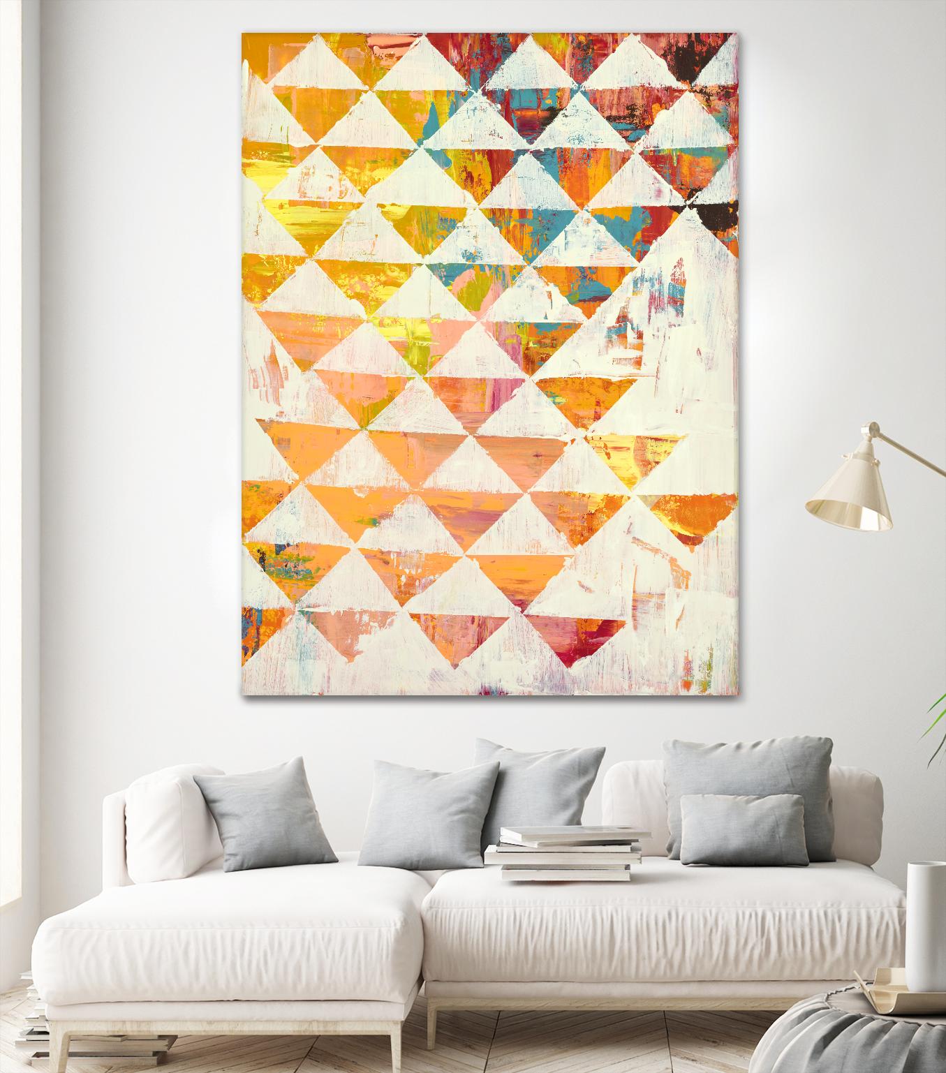 Triangular Configurations 1 by Akiko Hiromoto on GIANT ART - red abstract