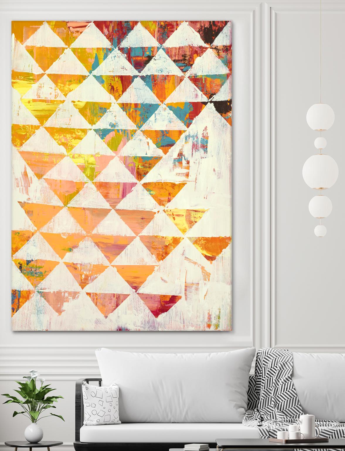 Triangular Configurations 1 by Akiko Hiromoto on GIANT ART - red abstract