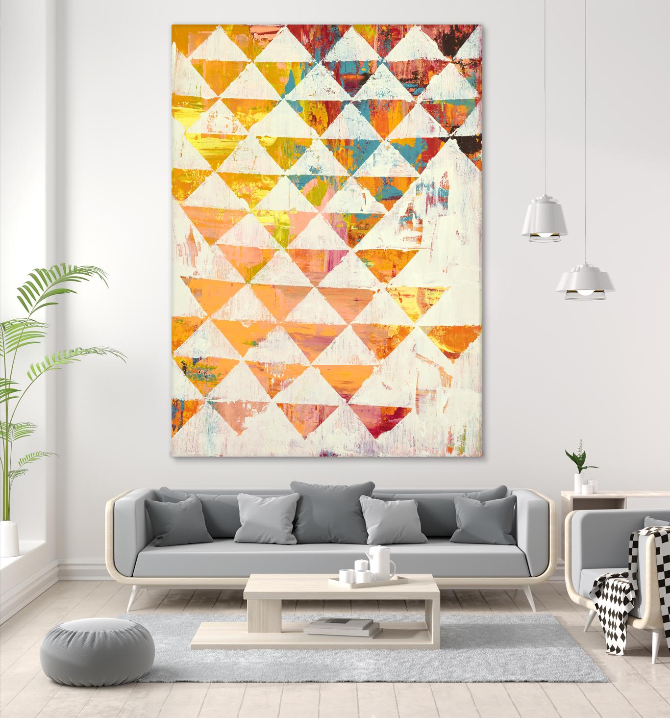 Triangular Configurations 1 by Akiko Hiromoto on GIANT ART - red abstract