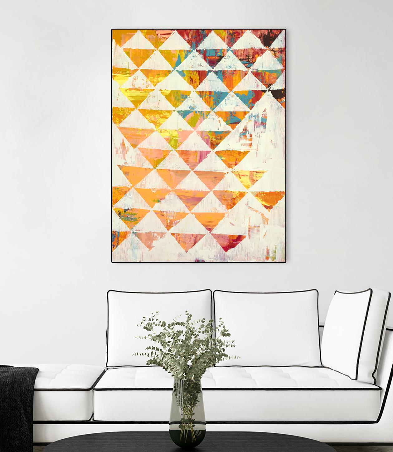 Triangular Configurations 1 by Akiko Hiromoto on GIANT ART - red abstract