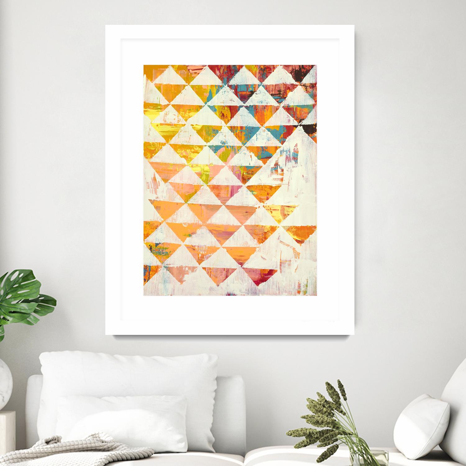 Triangular Configurations 1 by Akiko Hiromoto on GIANT ART - beige patterns