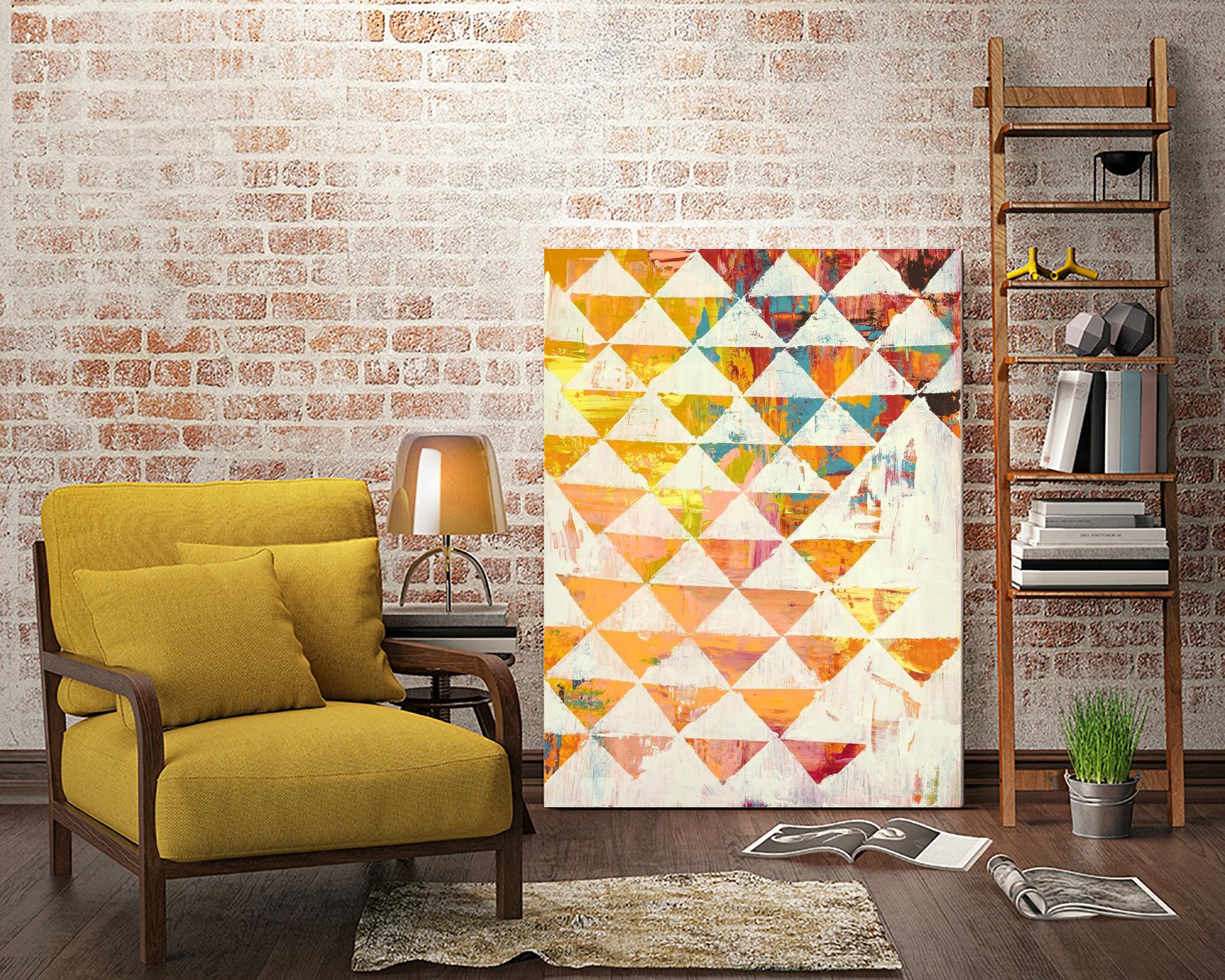 Triangular Configurations 1 by Akiko Hiromoto on GIANT ART - beige patterns