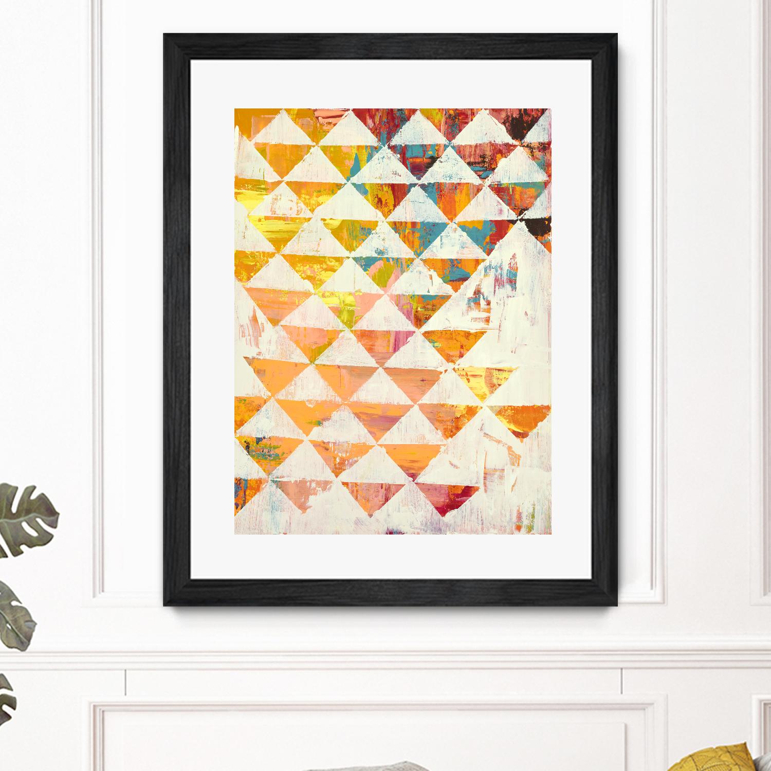 Triangular Configurations 1 by Akiko Hiromoto on GIANT ART - beige patterns