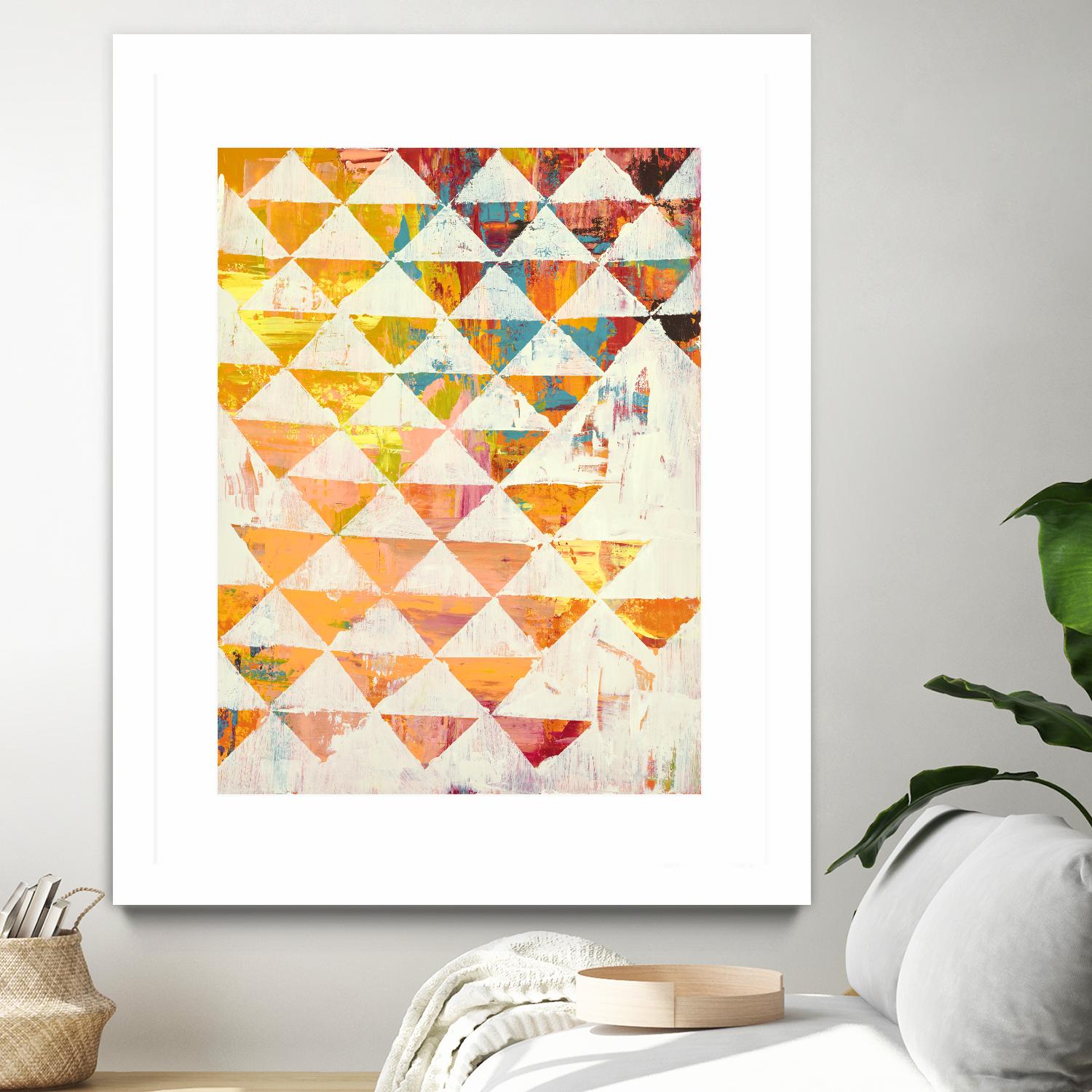 Triangular Configurations 1 by Akiko Hiromoto on GIANT ART - beige patterns