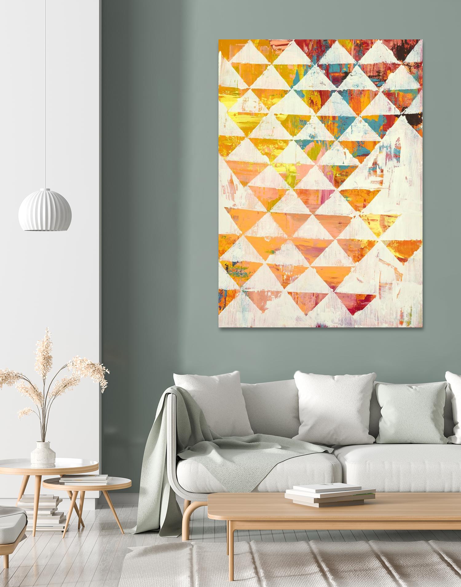 Triangular Configurations 1 by Akiko Hiromoto on GIANT ART - beige patterns