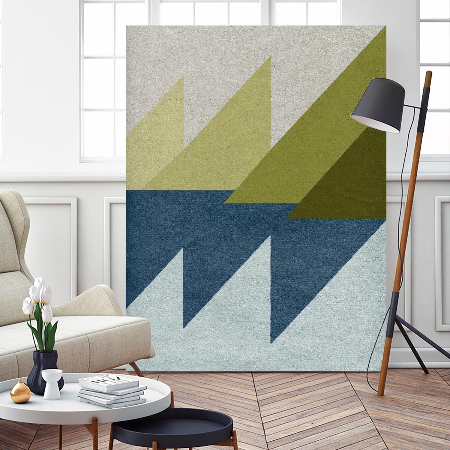 New Linen Geometrics D by GI ArtLab on GIANT ART - blue abstract