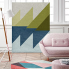 New Linen Geometrics D by GI ArtLab on GIANT ART - blue abstract