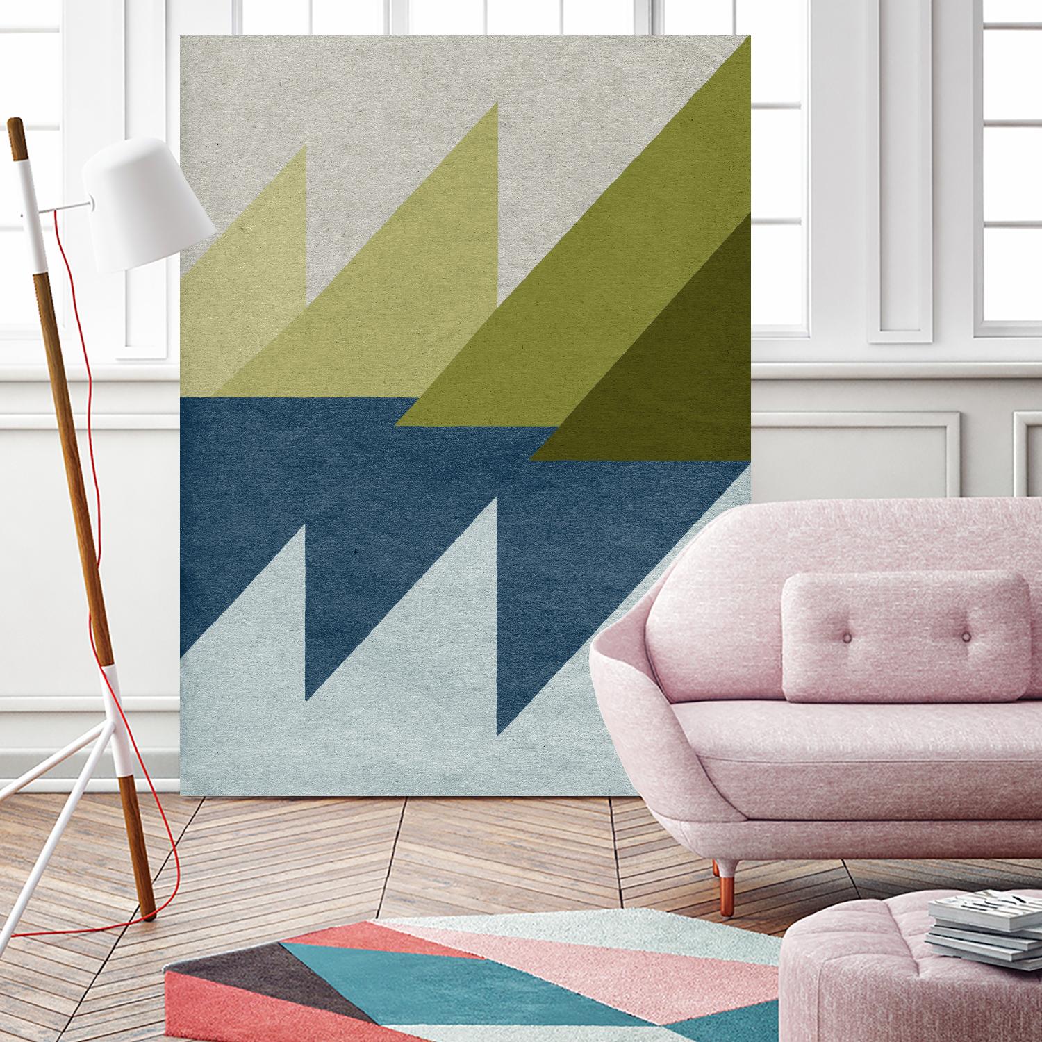 New Linen Geometrics D by GI ArtLab on GIANT ART - blue abstract