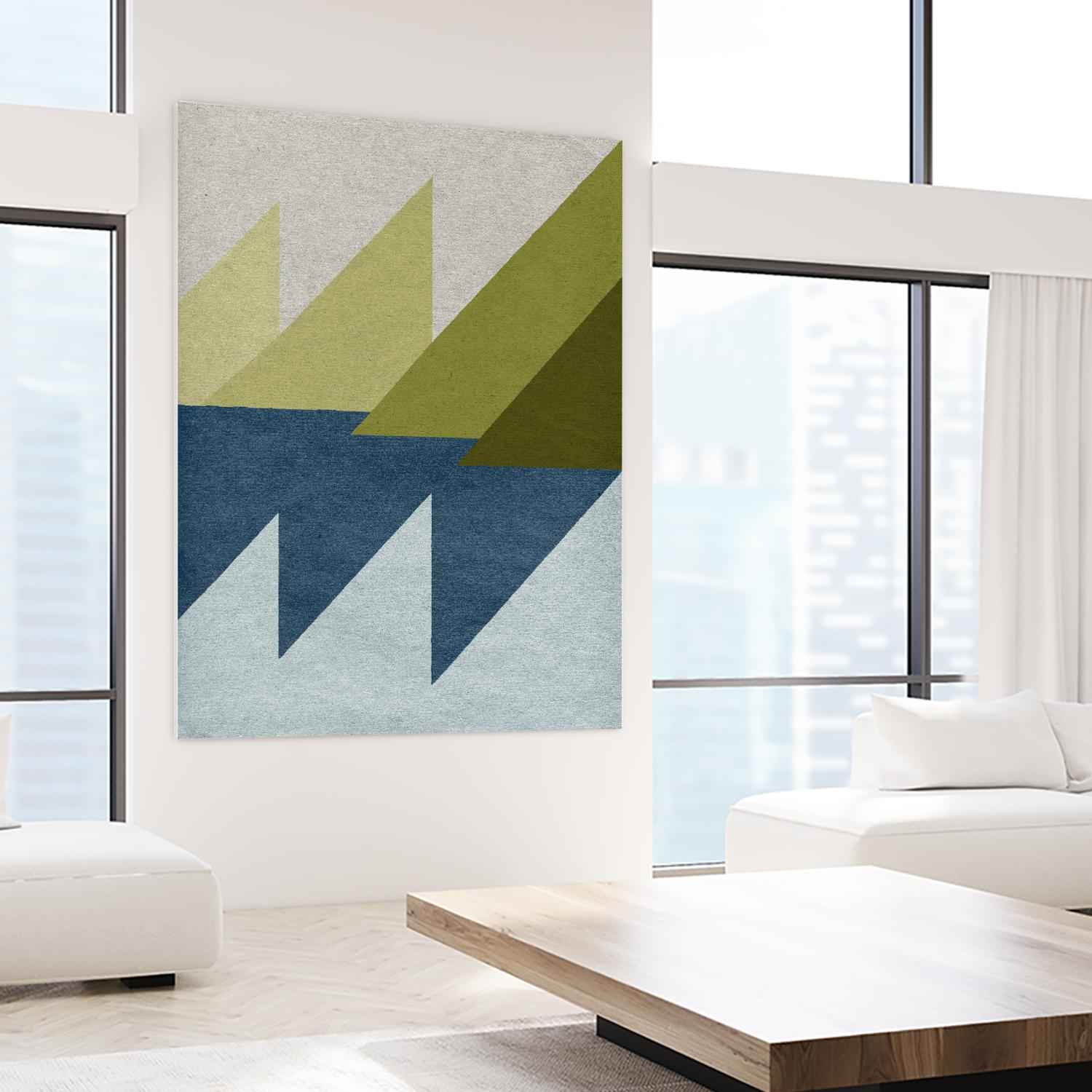 New Linen Geometrics D by GI ArtLab on GIANT ART - blue abstract