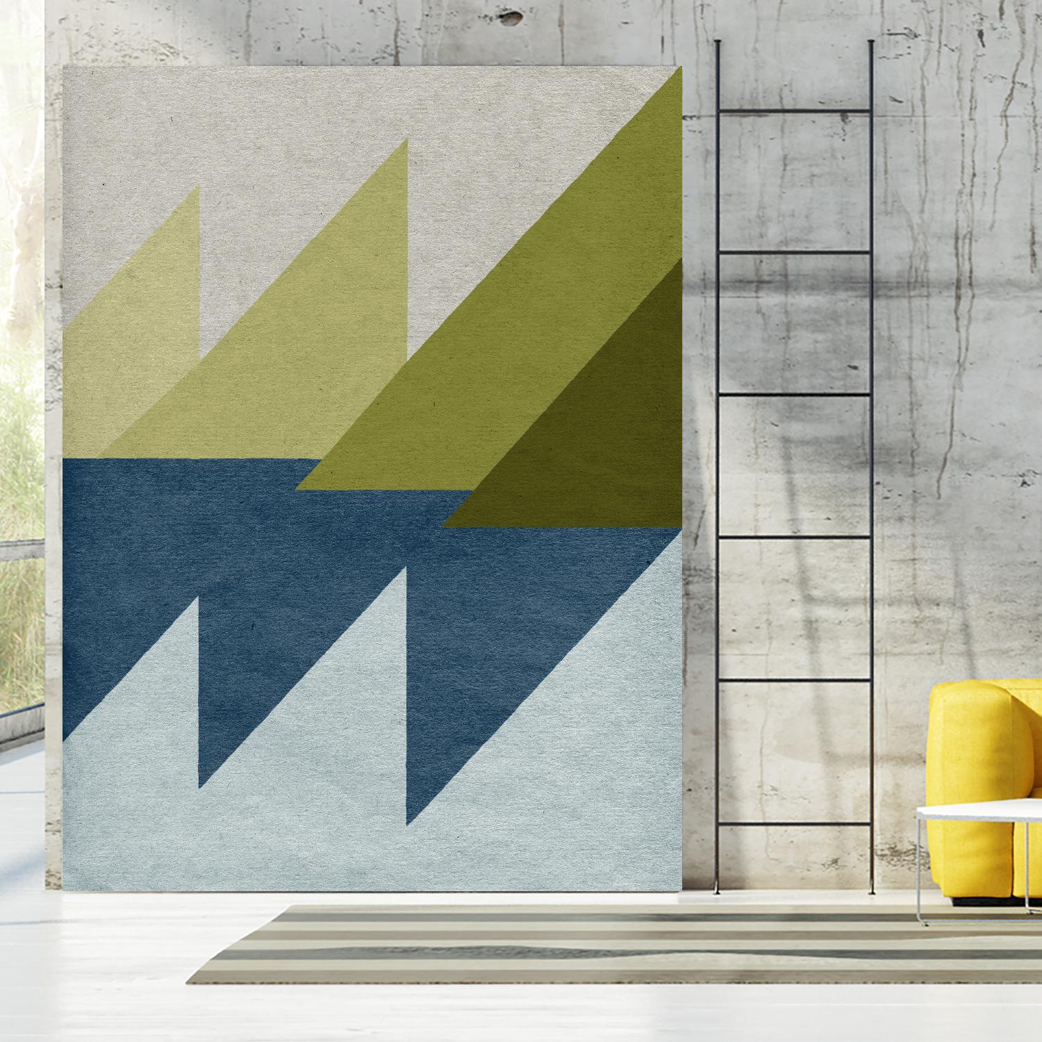 New Linen Geometrics D by GI ArtLab on GIANT ART - blue abstract