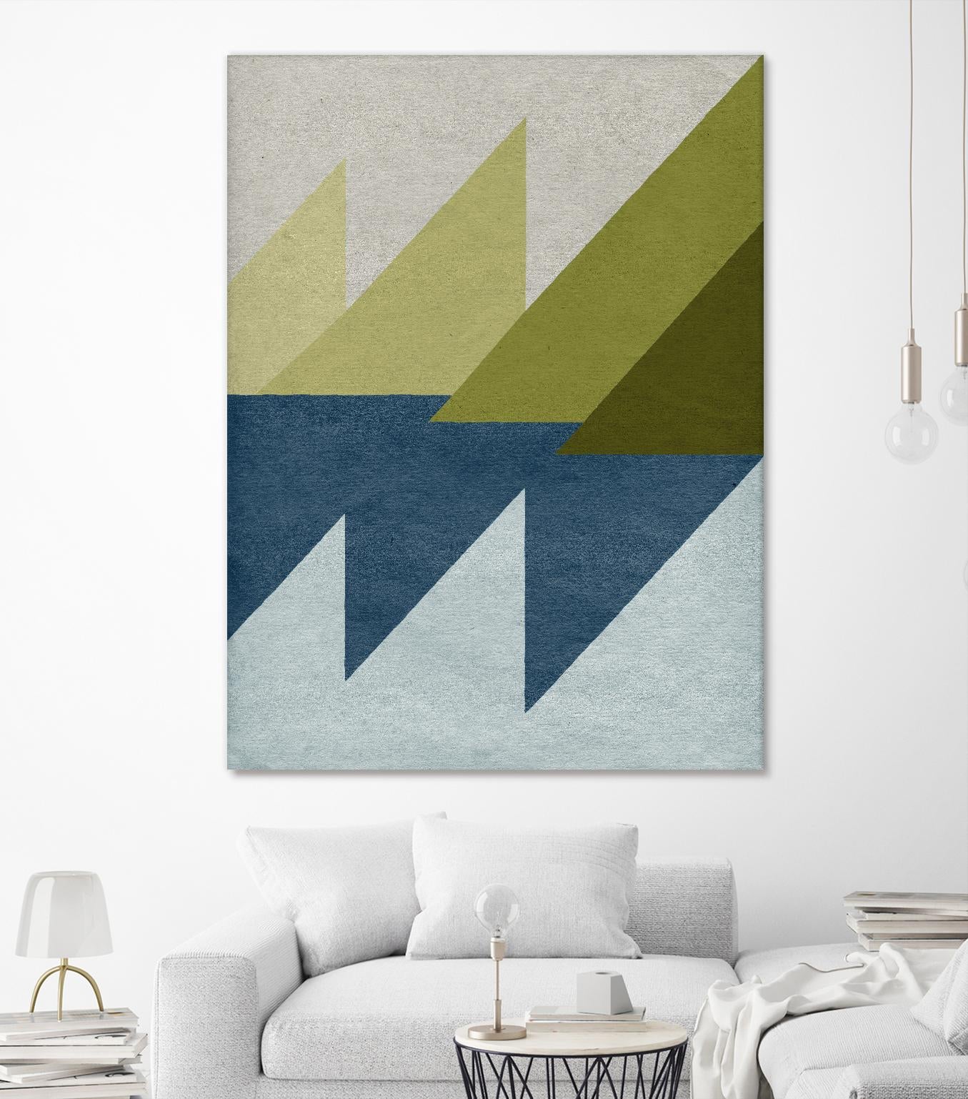 New Linen Geometrics D by GI ArtLab on GIANT ART - blue abstract