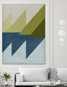 New Linen Geometrics D by GI ArtLab on GIANT ART - blue abstract