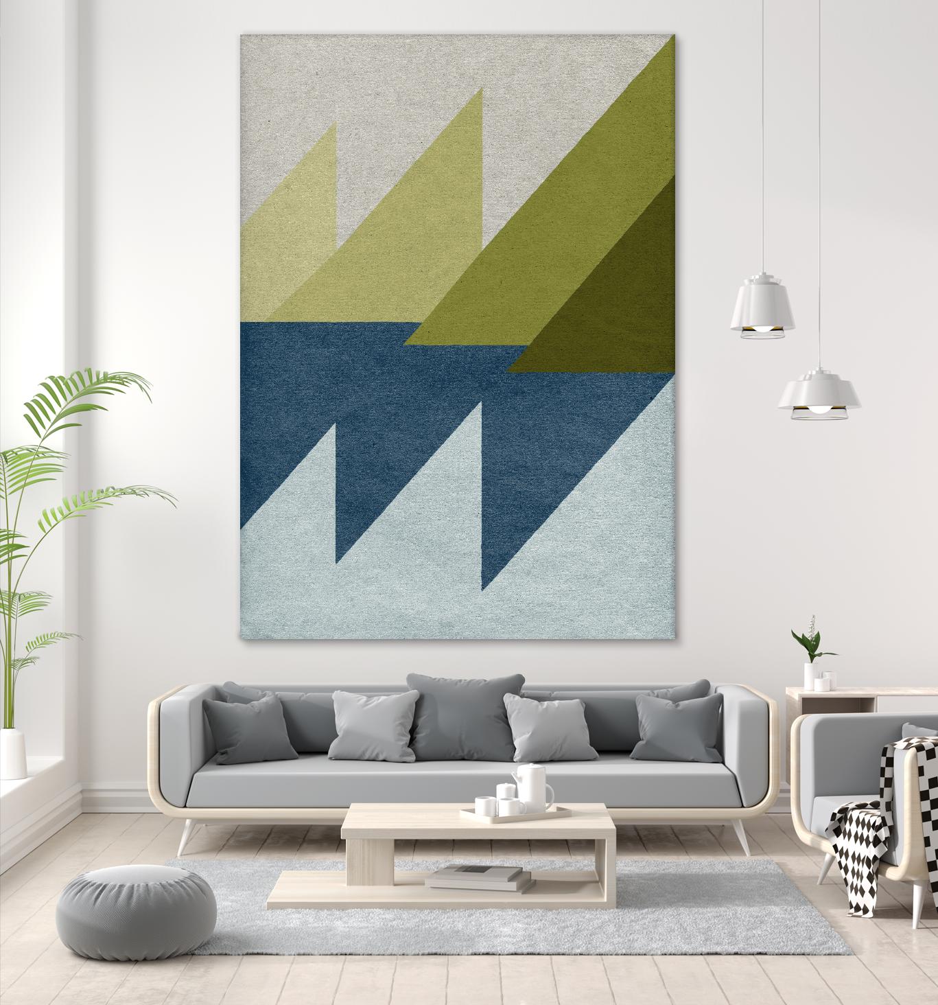 New Linen Geometrics D by GI ArtLab on GIANT ART - blue abstract