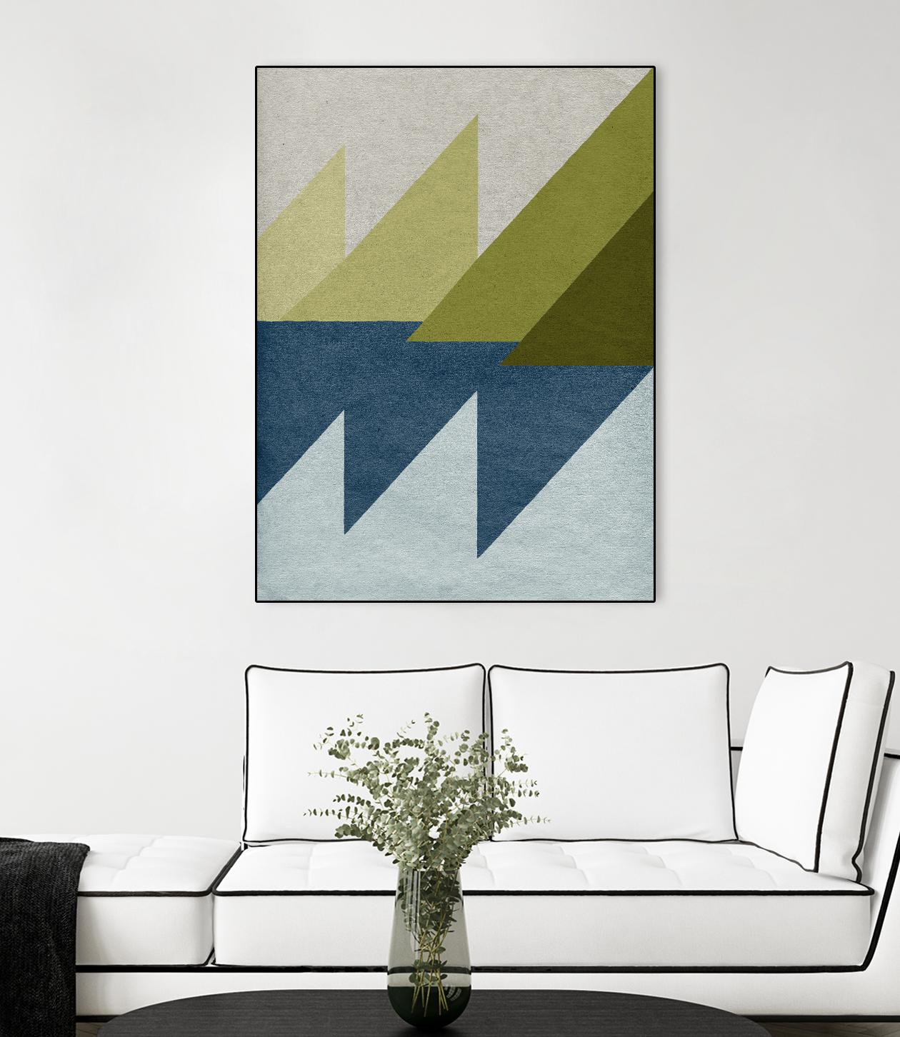 New Linen Geometrics D by GI ArtLab on GIANT ART - blue abstract