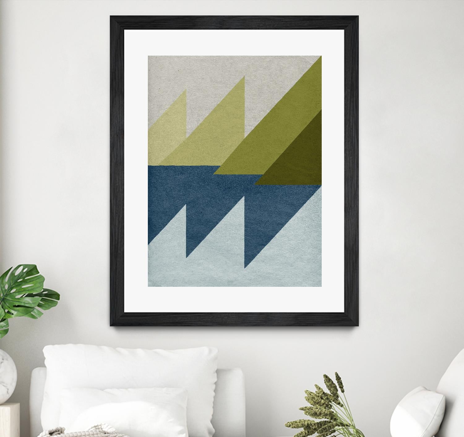 New Linen Geometrics D by GI ArtLab on GIANT ART - blue abstract