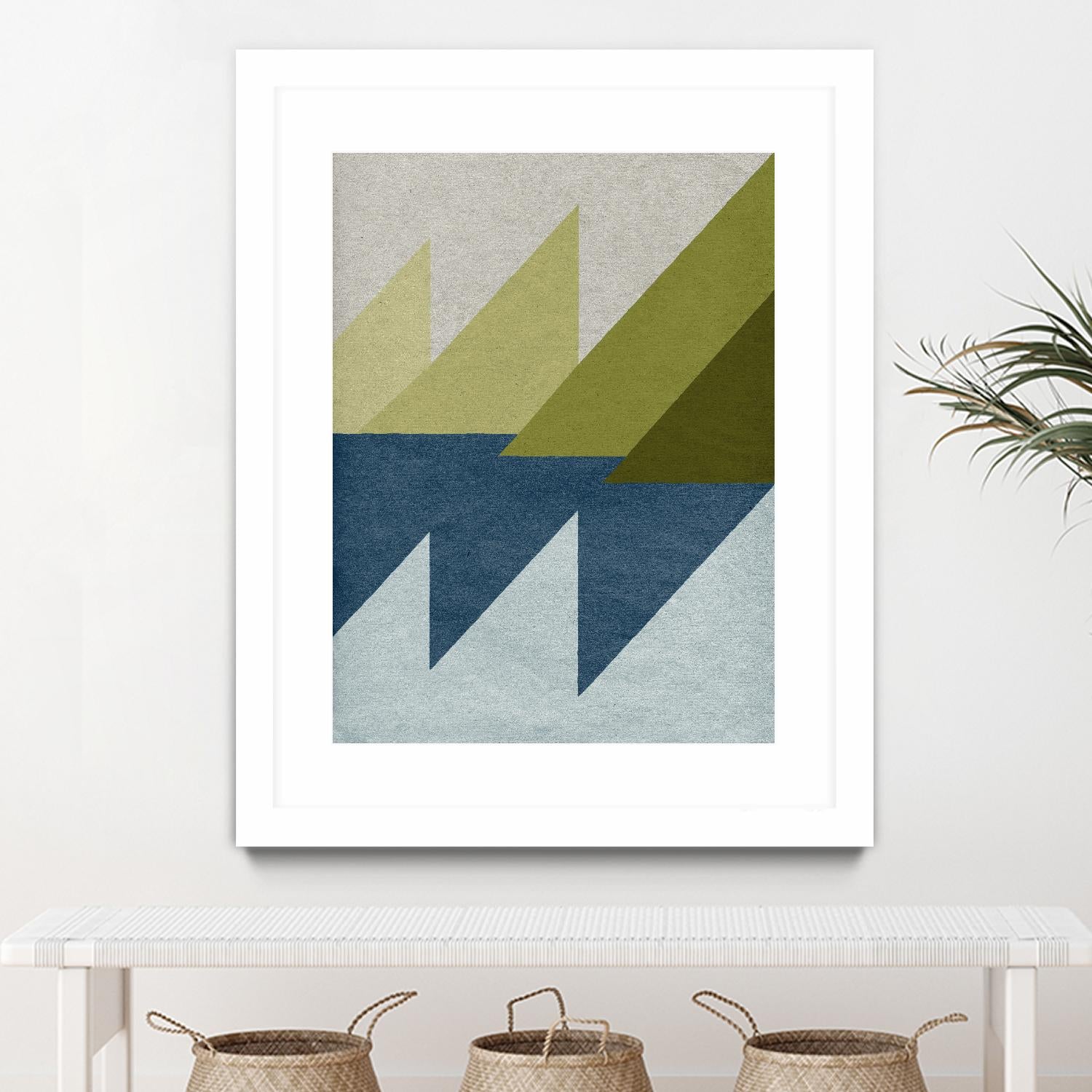 New Linen Geometrics D by GI ArtLab on GIANT ART - blue abstract
