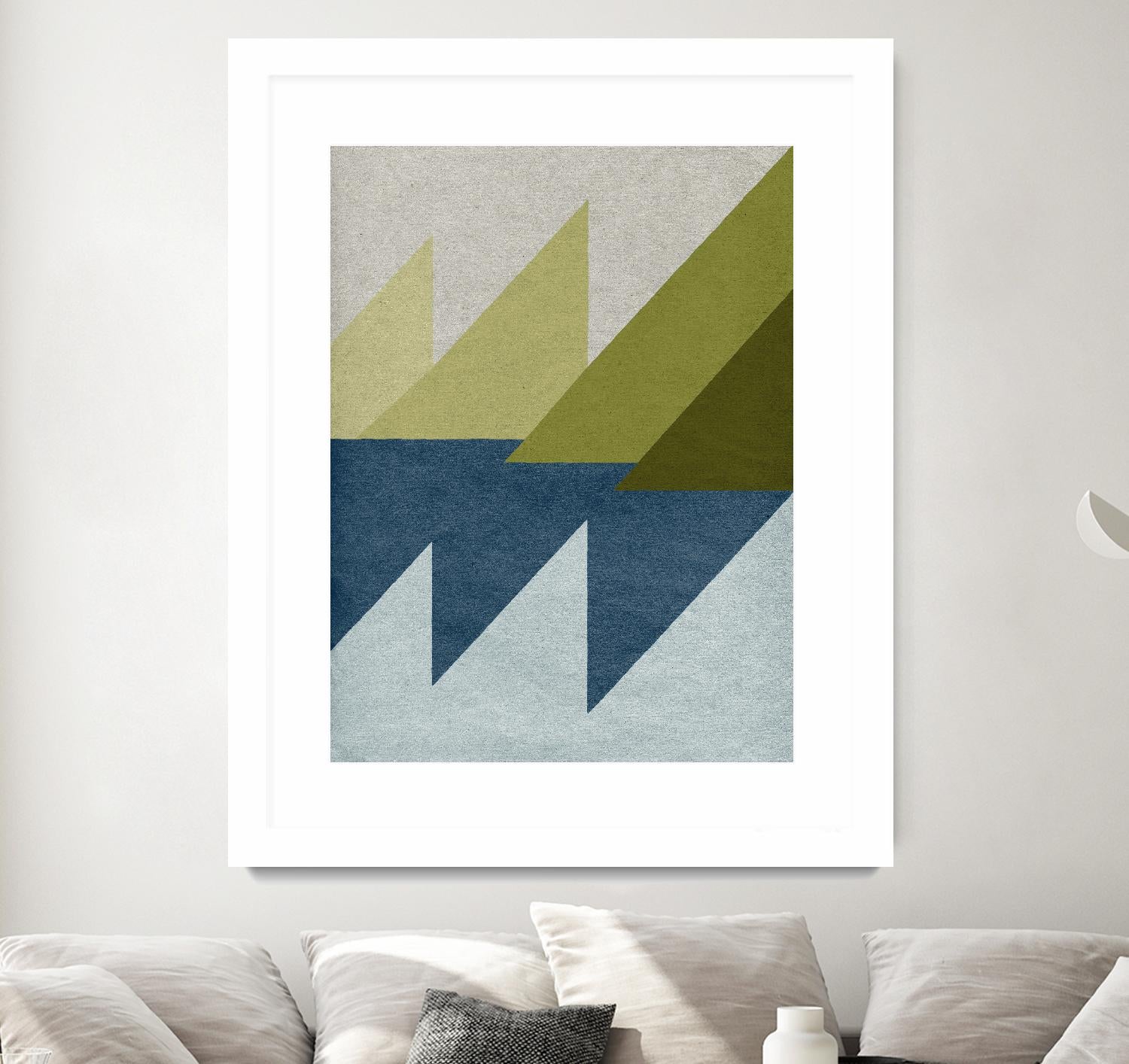 New Linen Geometrics D by GI ArtLab on GIANT ART - blue abstract