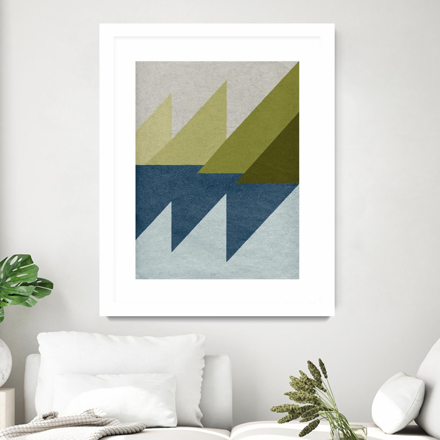 New Linen Geometrics D by GI ArtLab on GIANT ART - blue abstract