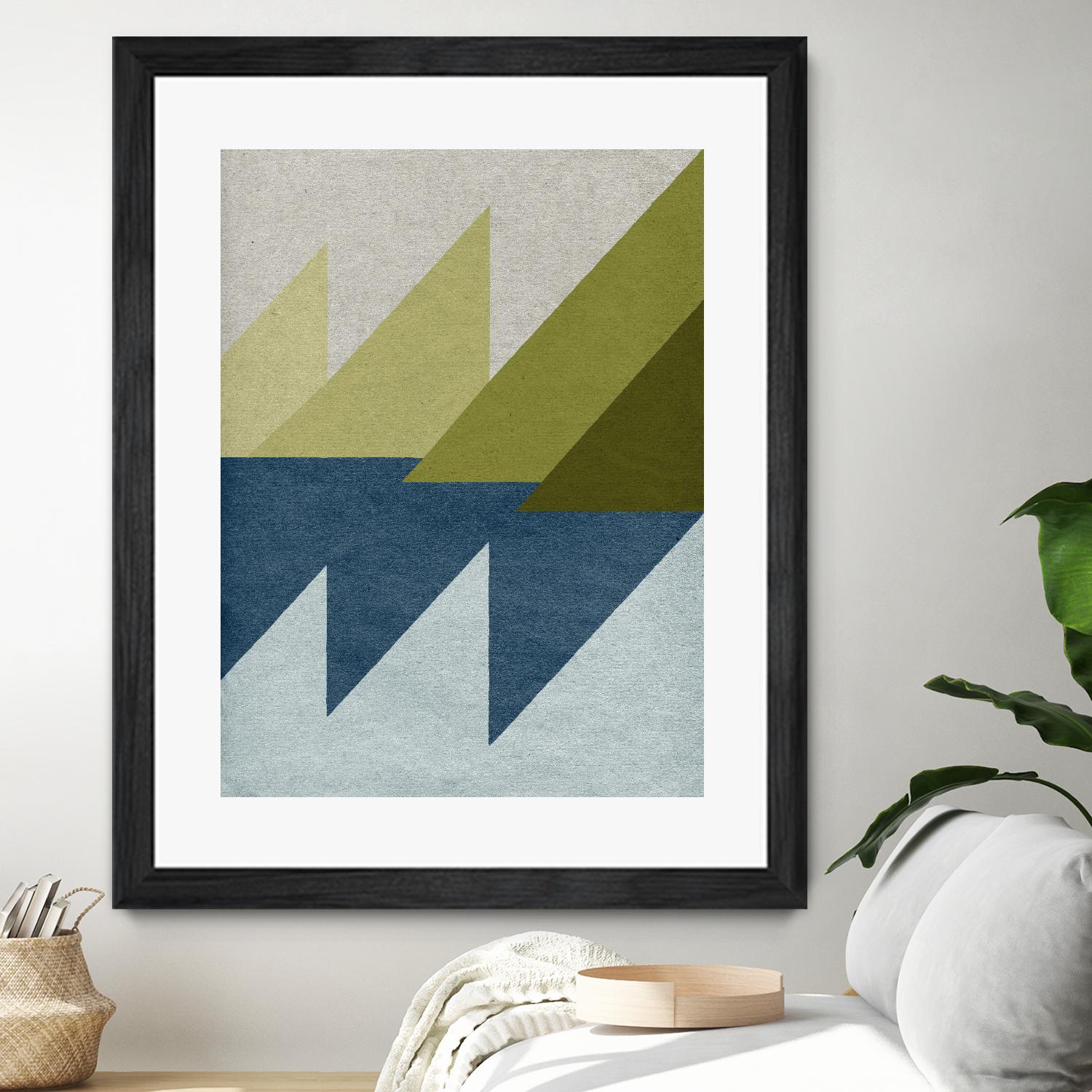 New Linen Geometrics D by GI ArtLab on GIANT ART - blue abstract