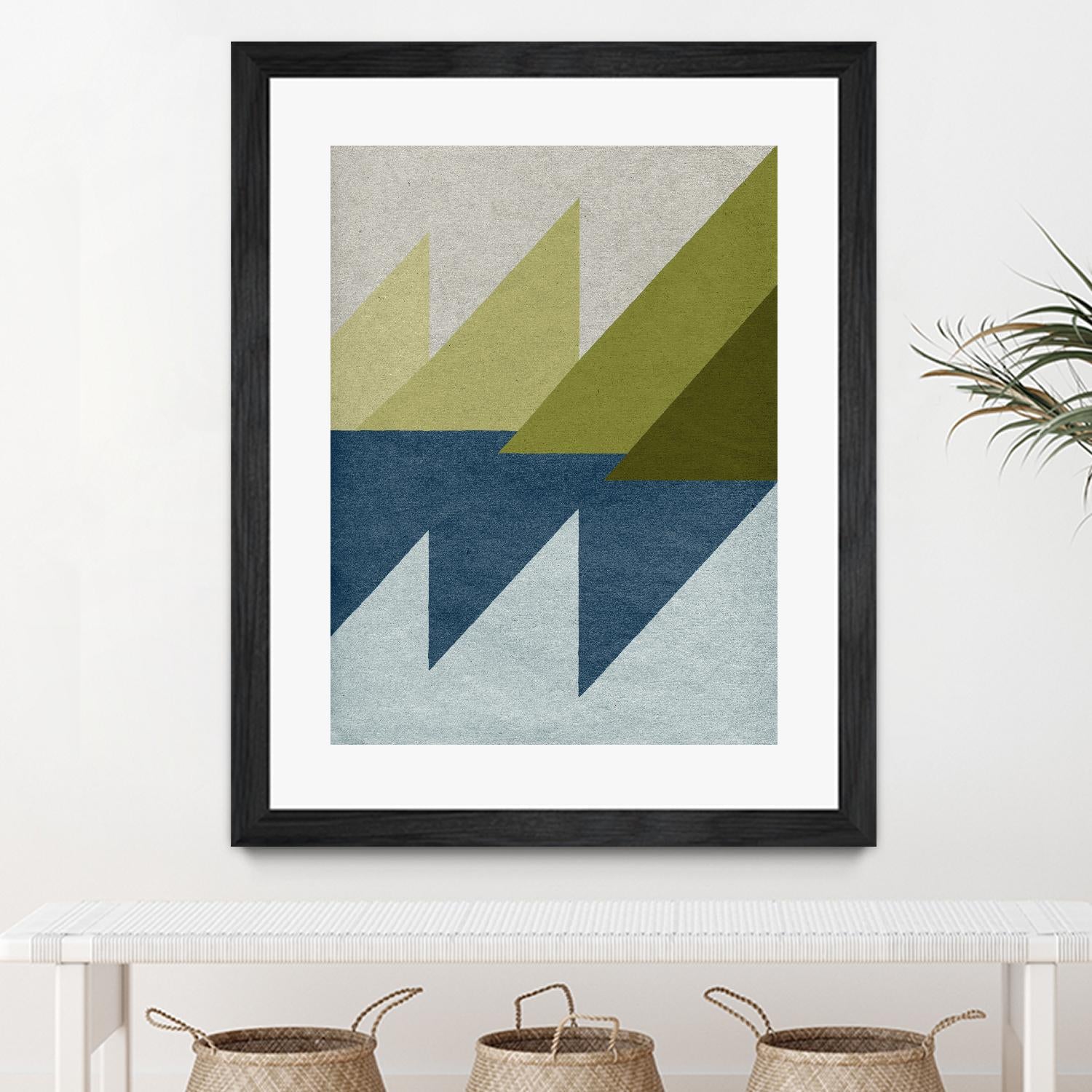 New Linen Geometrics D by GI ArtLab on GIANT ART - blue abstract