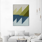 New Linen Geometrics D by GI ArtLab on GIANT ART - blue abstract