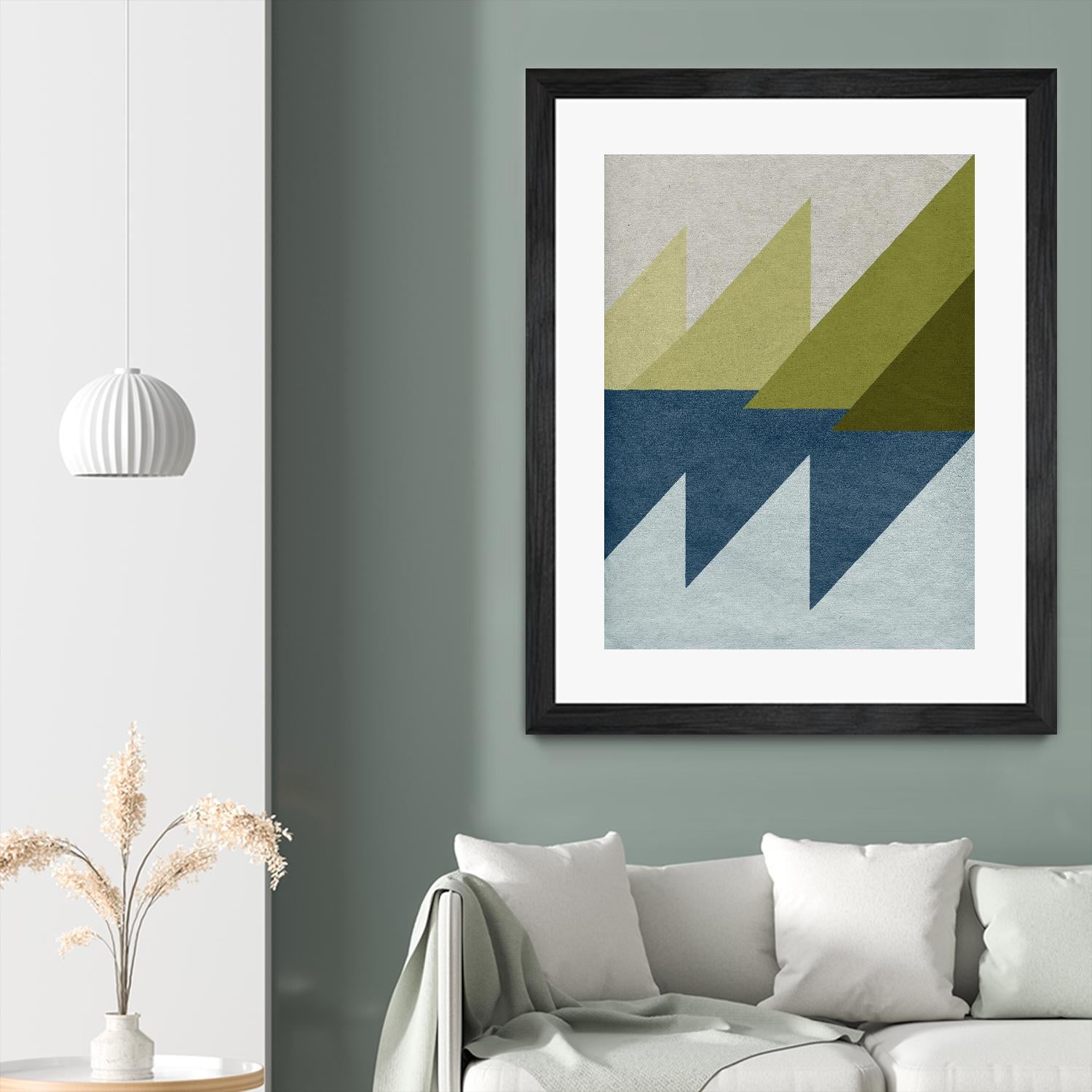 New Linen Geometrics D by GI ArtLab on GIANT ART - blue abstract