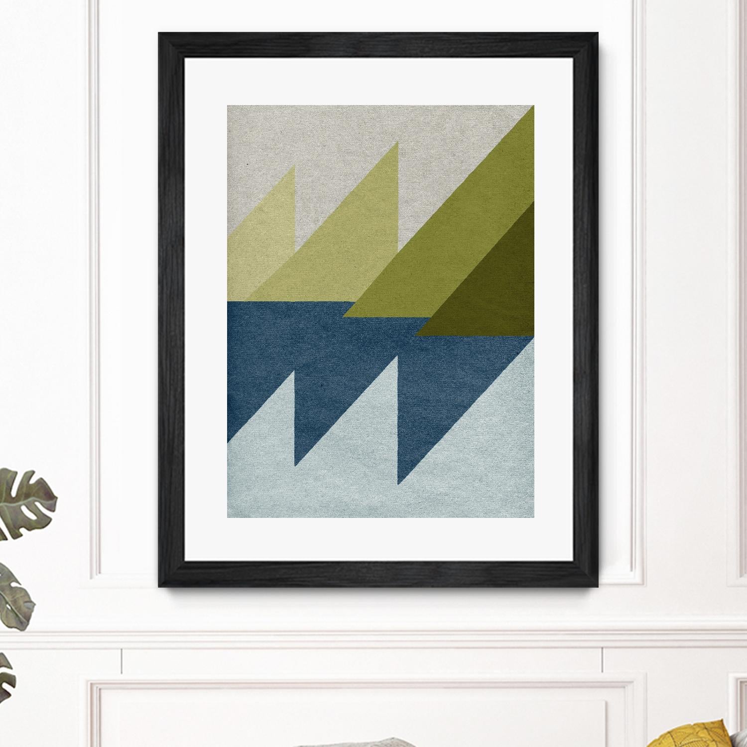 New Linen Geometrics D by GI ArtLab on GIANT ART - blue abstract