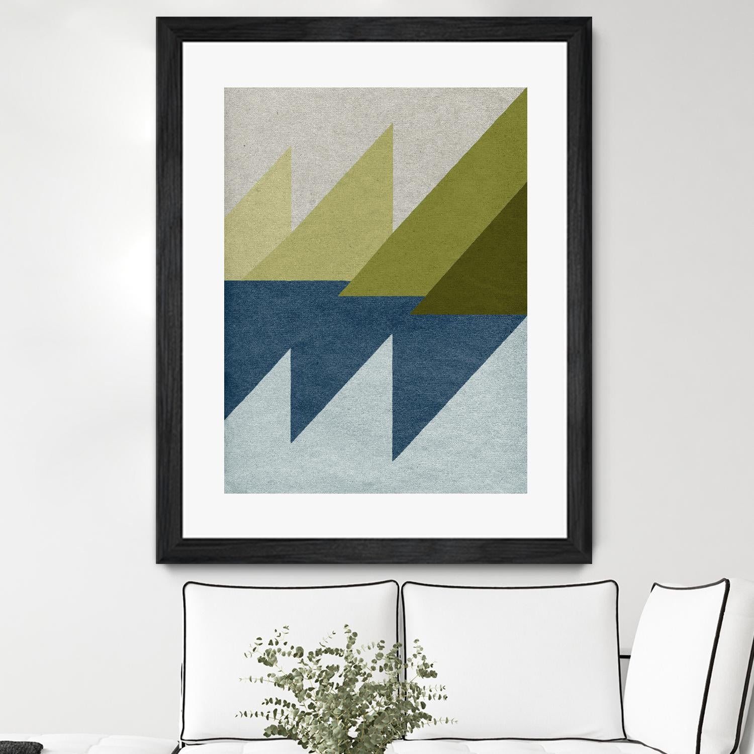 New Linen Geometrics D by GI ArtLab on GIANT ART - blue abstract