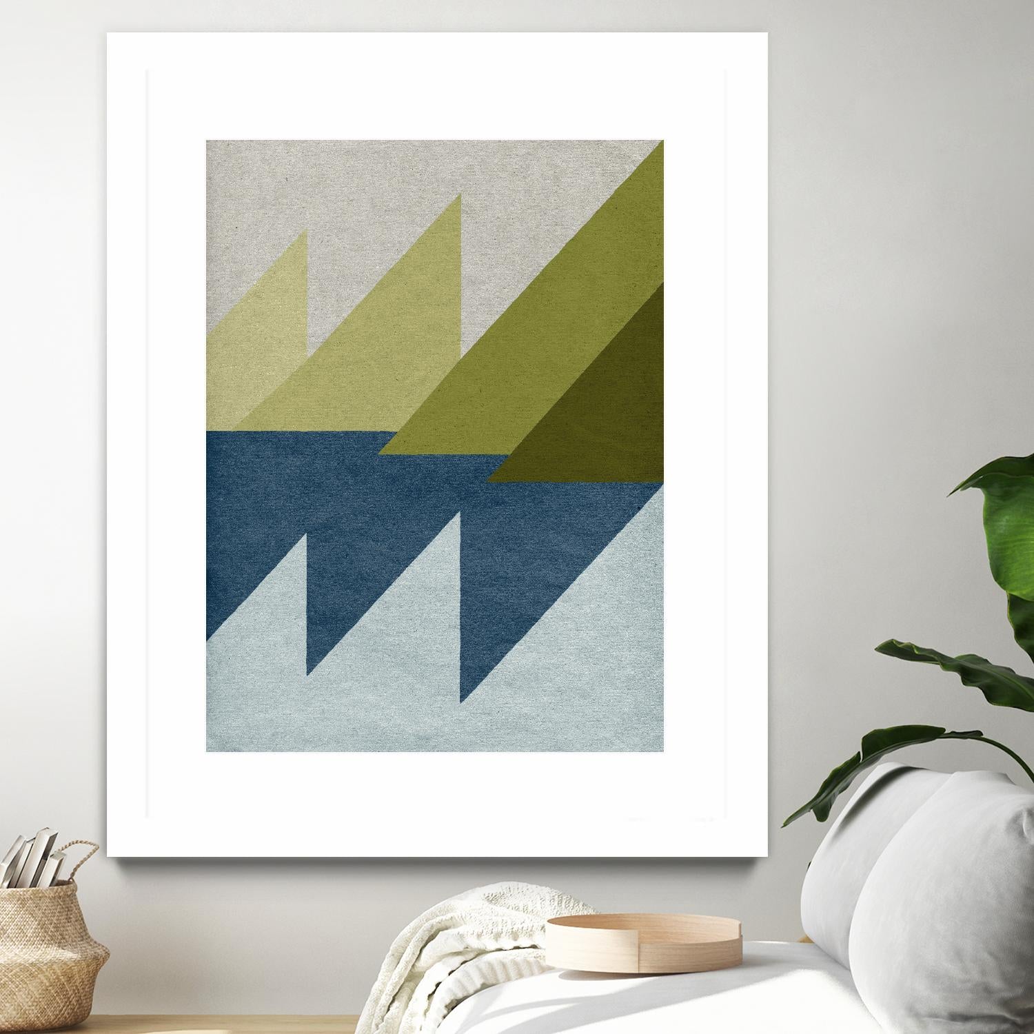 New Linen Geometrics D by GI ArtLab on GIANT ART - blue abstract