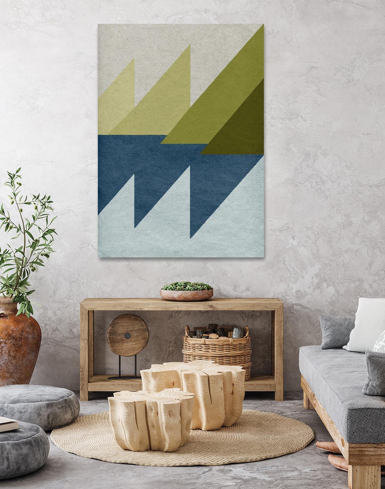 New Linen Geometrics D by GI ArtLab on GIANT ART - blue abstract
