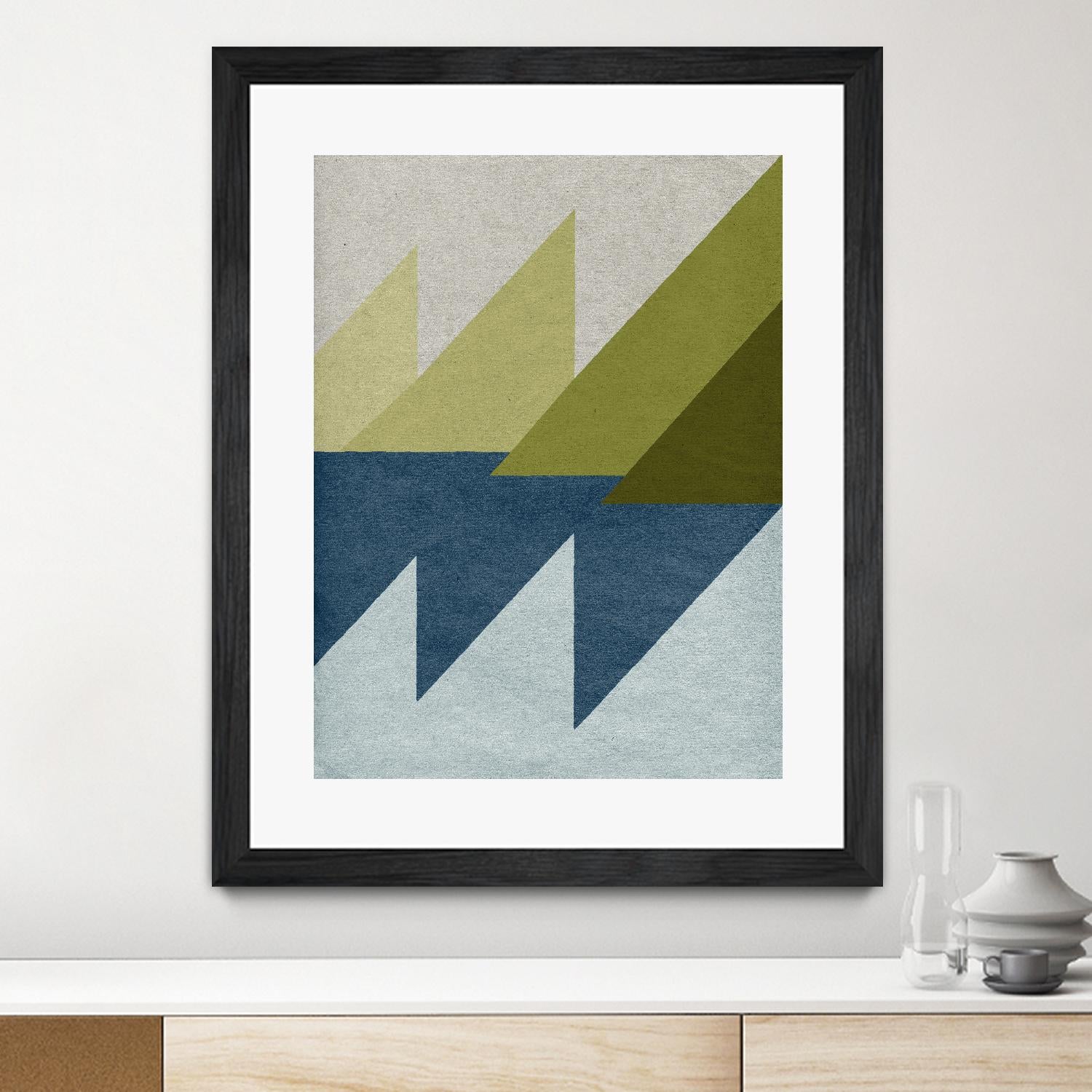 New Linen Geometrics D by GI ArtLab on GIANT ART - blue abstract