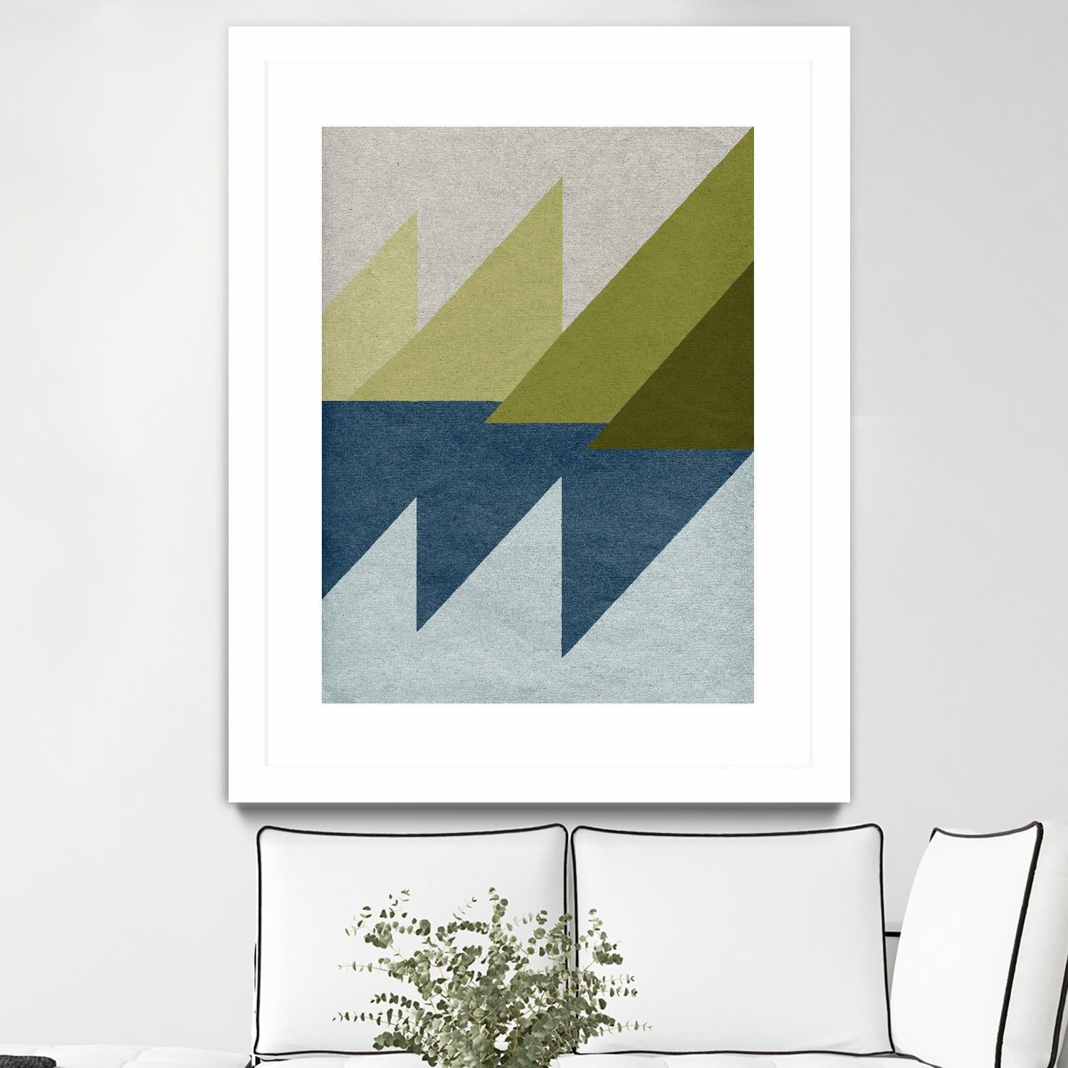 New Linen Geometrics D by GI ArtLab on GIANT ART - blue abstract