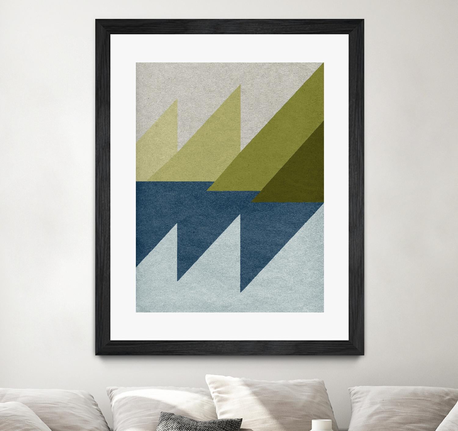 New Linen Geometrics D by GI ArtLab on GIANT ART - blue abstract