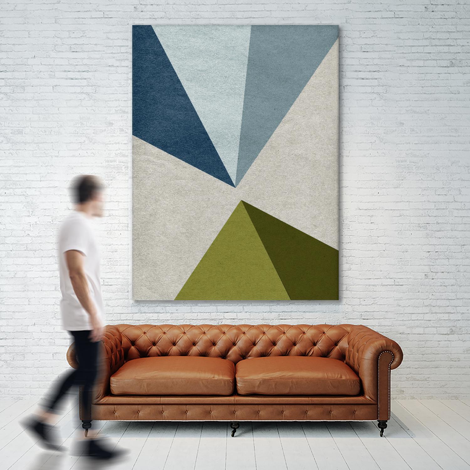 New Linen Geometrics E by GI ArtLab on GIANT ART - grey abstract
