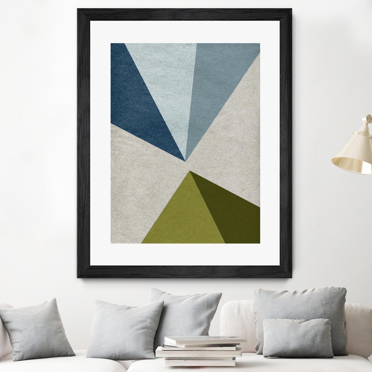New Linen Geometrics E by GI ArtLab on GIANT ART - grey abstract