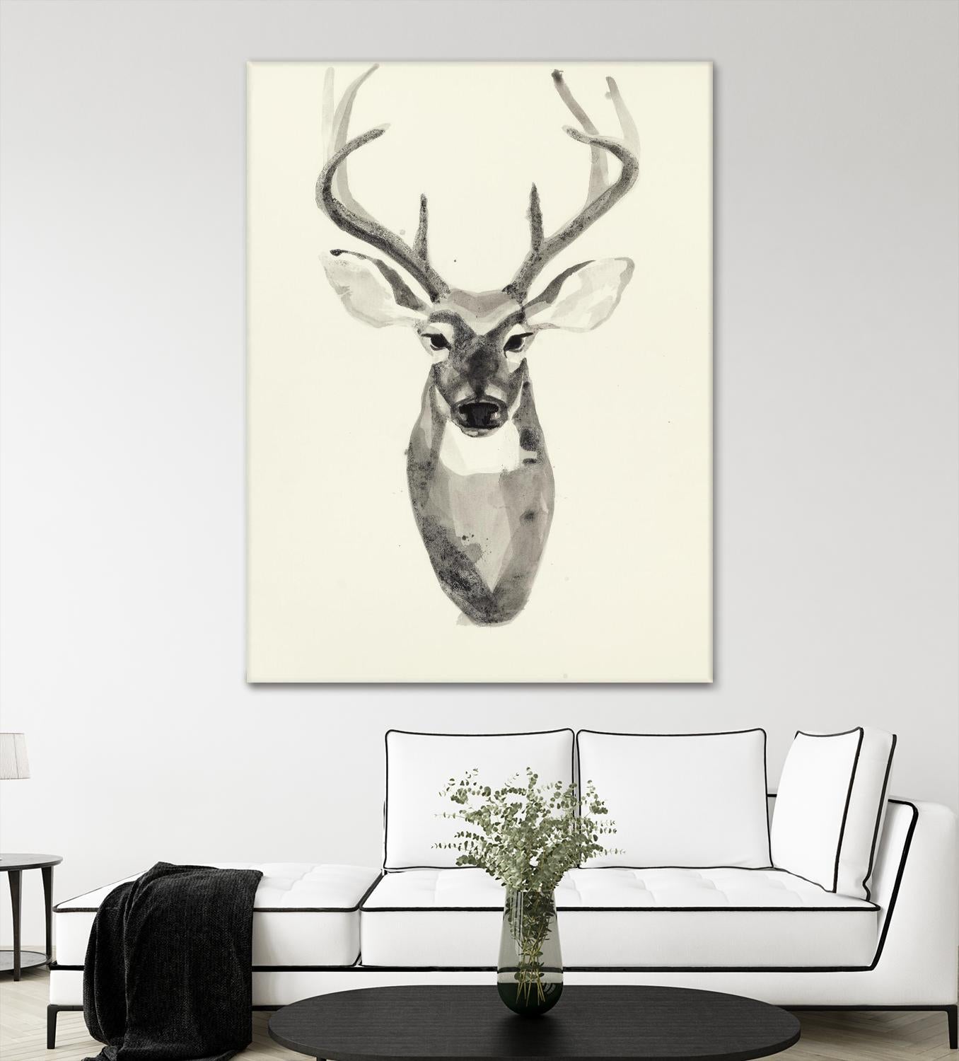 Watercolor Deerhead 2 by Gordon, Ben Gordon on GIANT ART - black animals deer