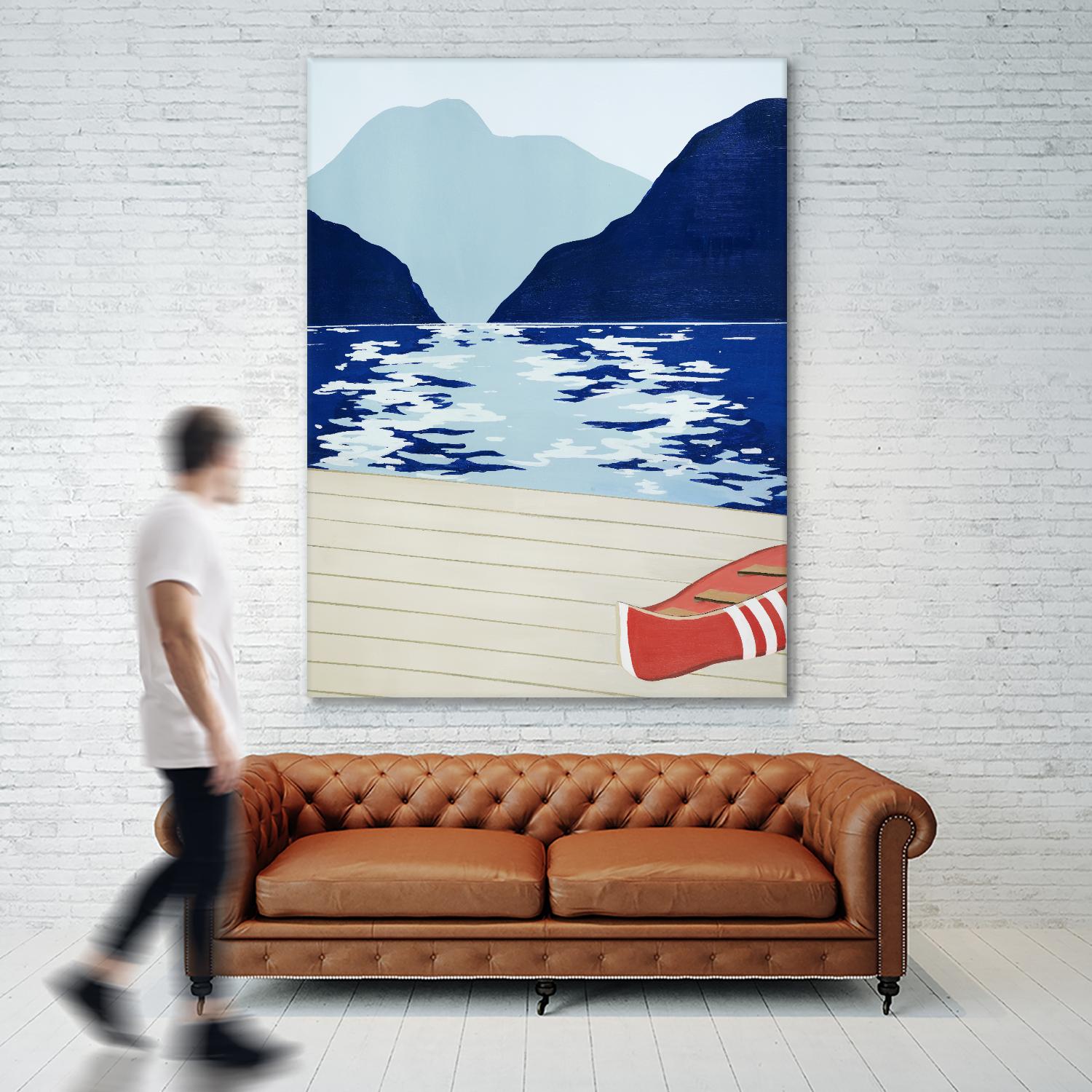 Afternoon Canoe by David Dimond on GIANT ART - beige landscape