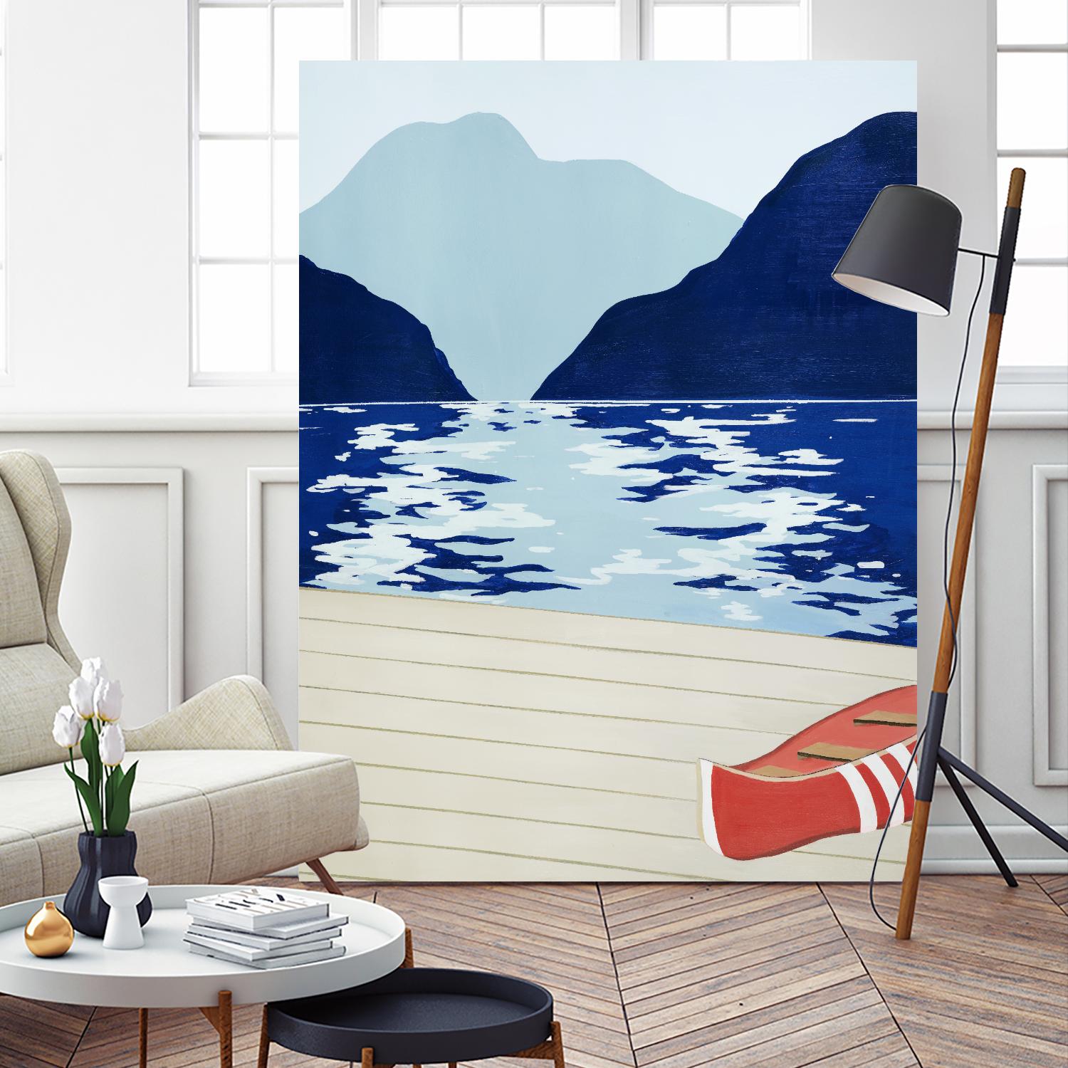 Afternoon Canoe by David Dimond on GIANT ART - beige landscape