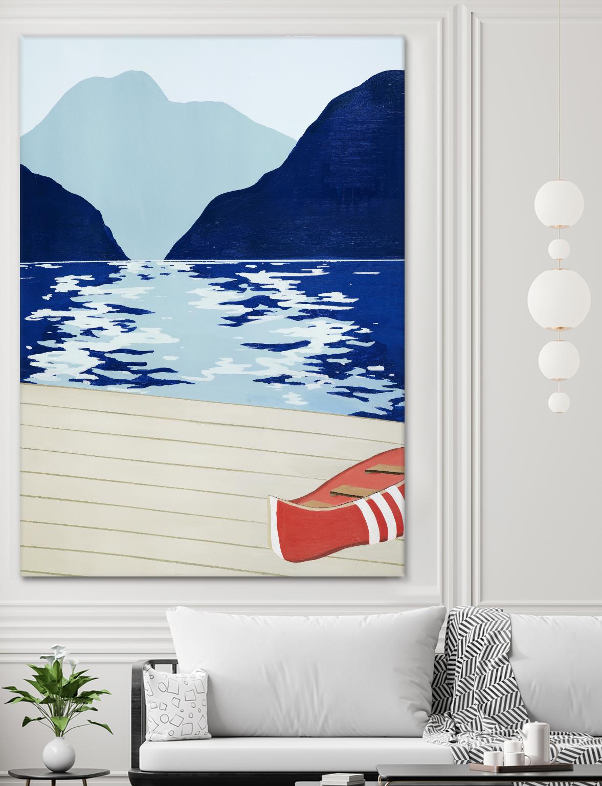 Afternoon Canoe by David Dimond on GIANT ART - beige landscape